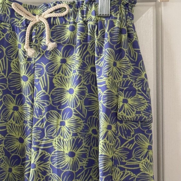 Love Glam Girl Girls Blue and Green Floral Print Elastic Waist Shorts Size Large - Picture 5 of 11